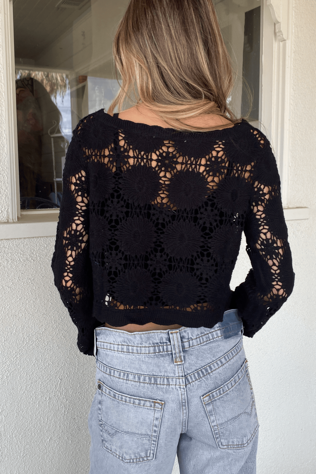 Floral Front Tie Sweater