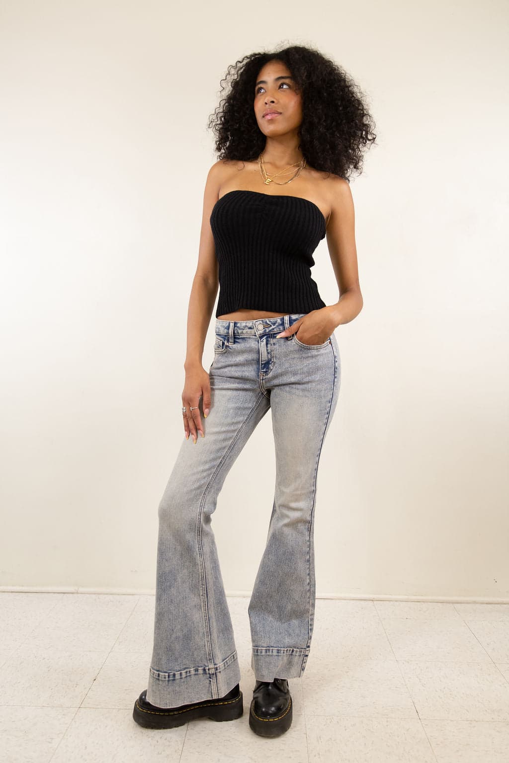 The Rockie Mid Rise Flare Jeans