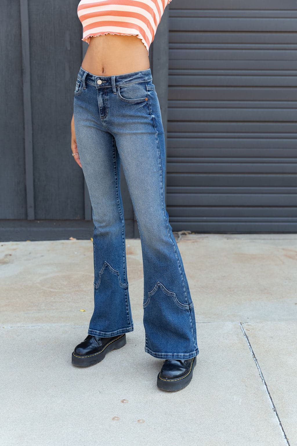 The Olivine Western Bootcut Jeans