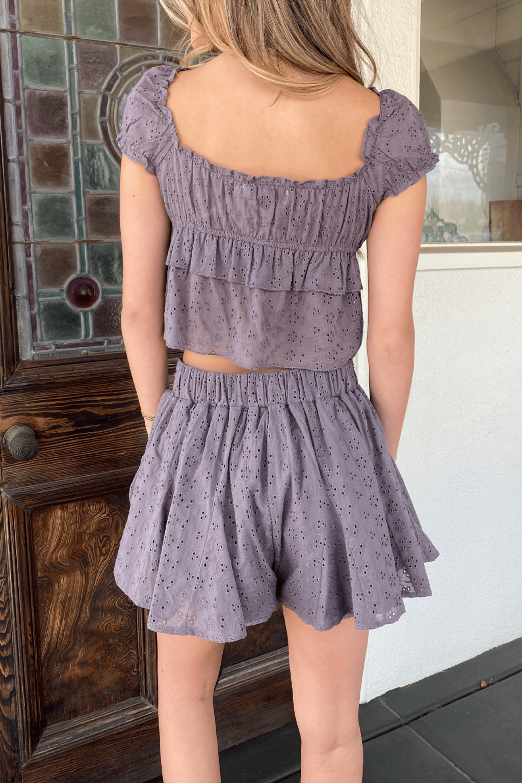 Versatile Eyelet Skort Combining Skirt Elegance with Shorts Comfort