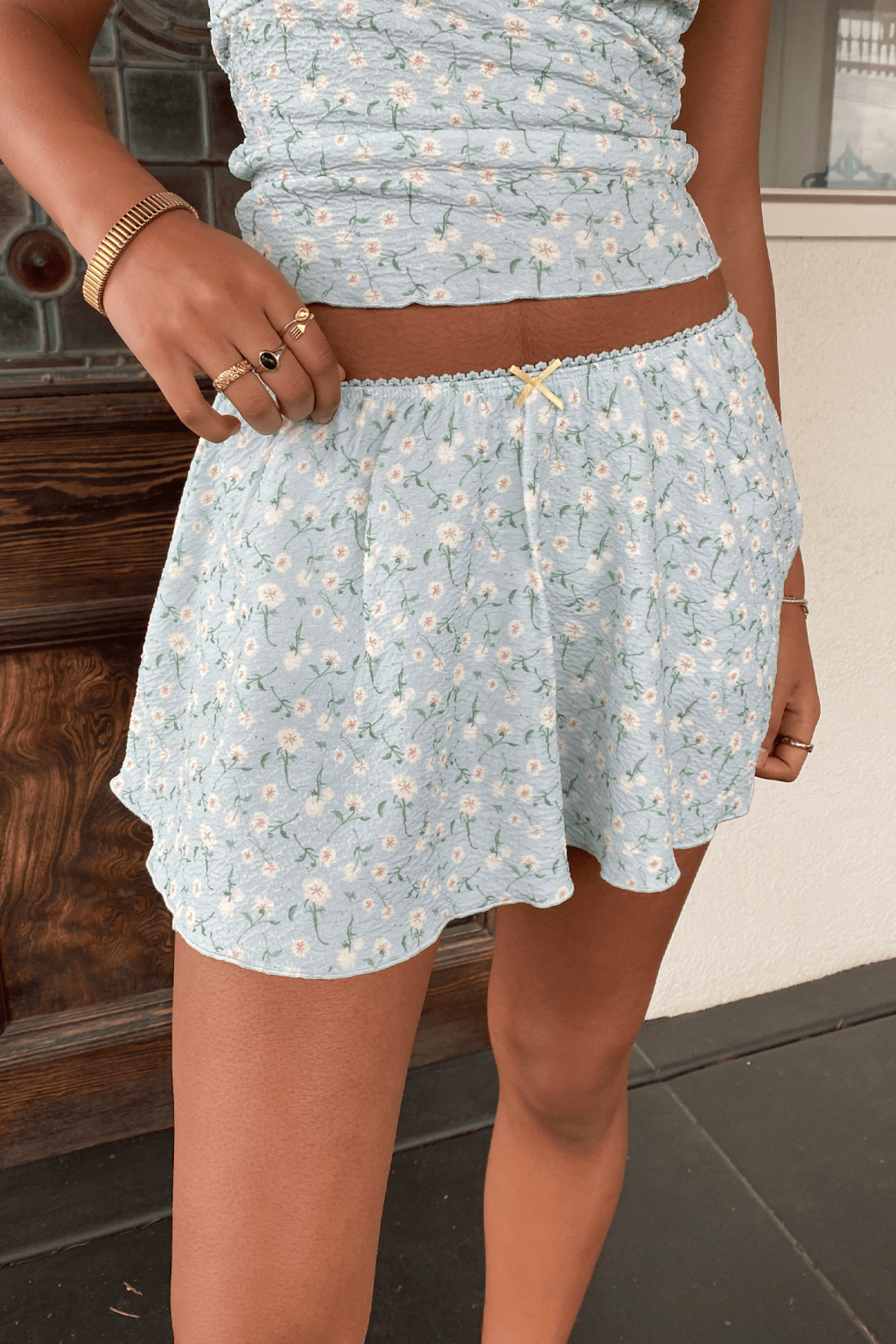 Textured Knit Mini Skirt