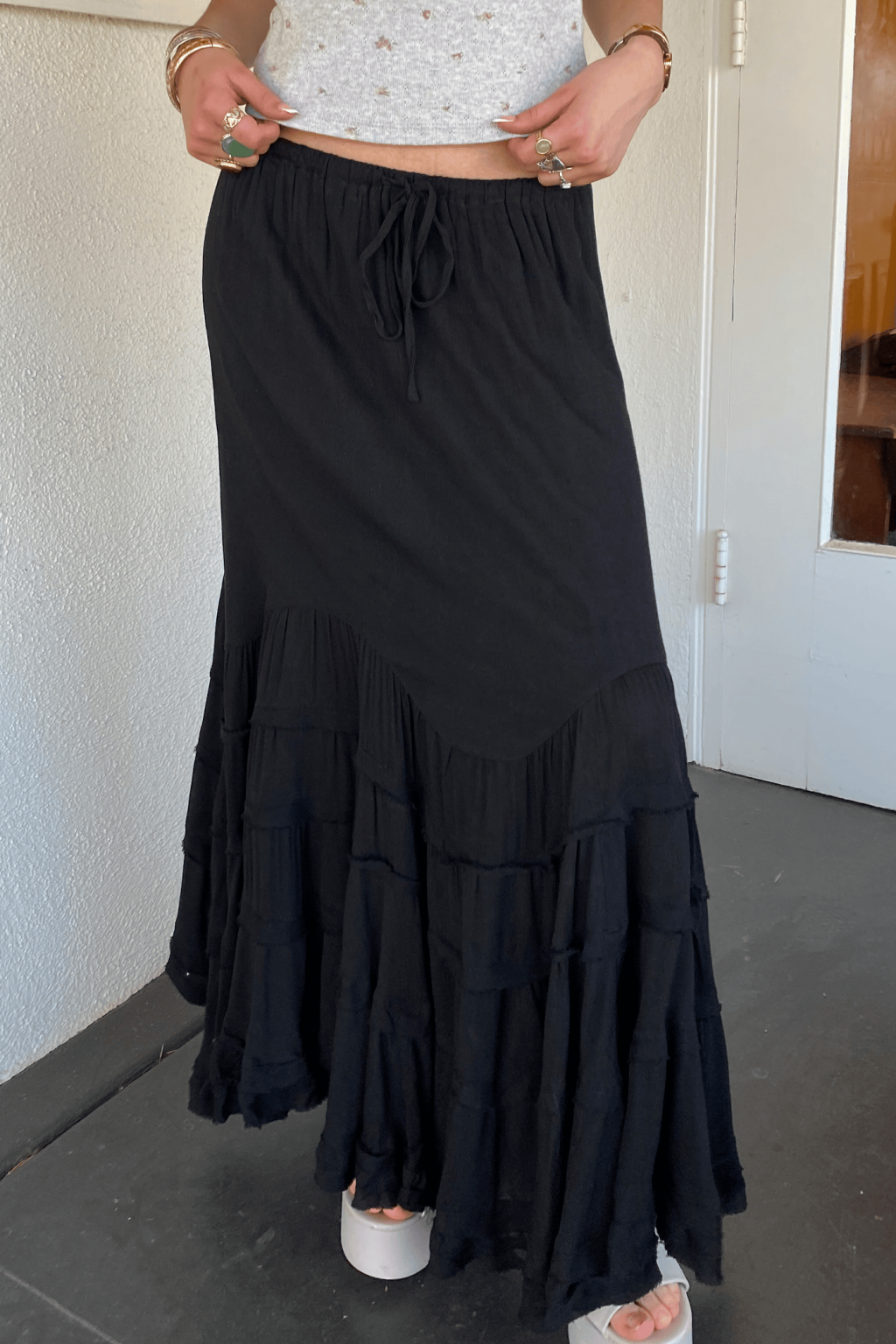 Ruffled Tiered Maxi Skirt