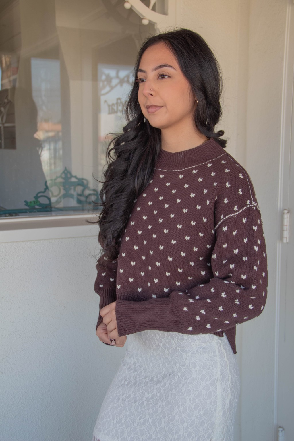 Patterned Knit Sweater