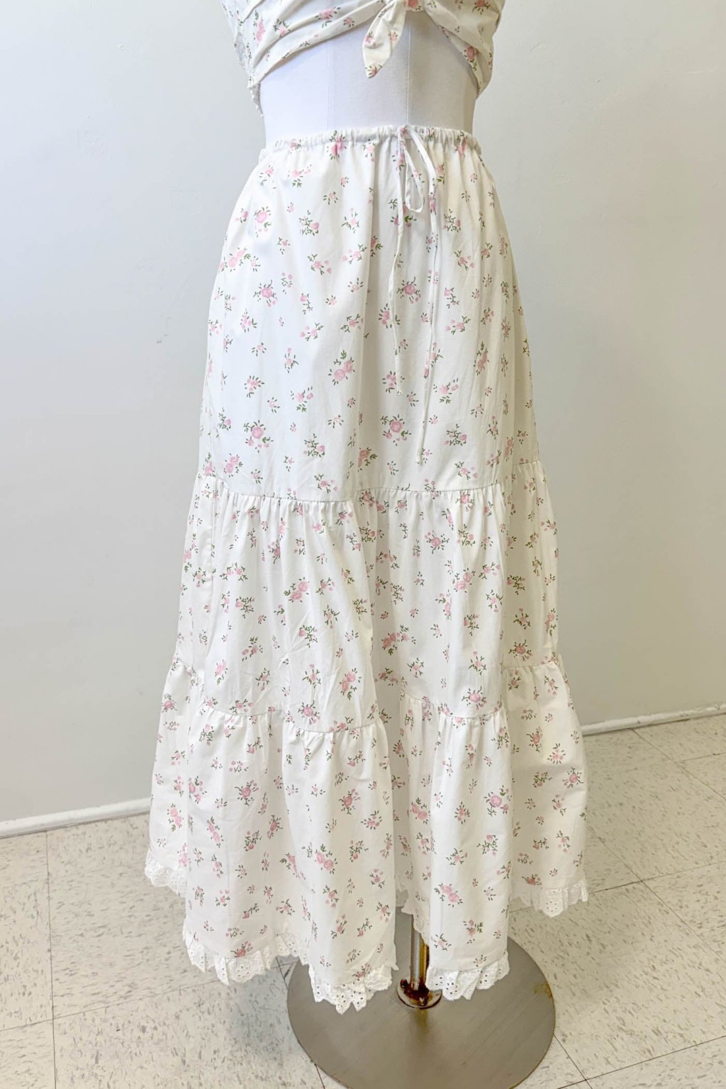 Tiered Floral Maxi Skirt