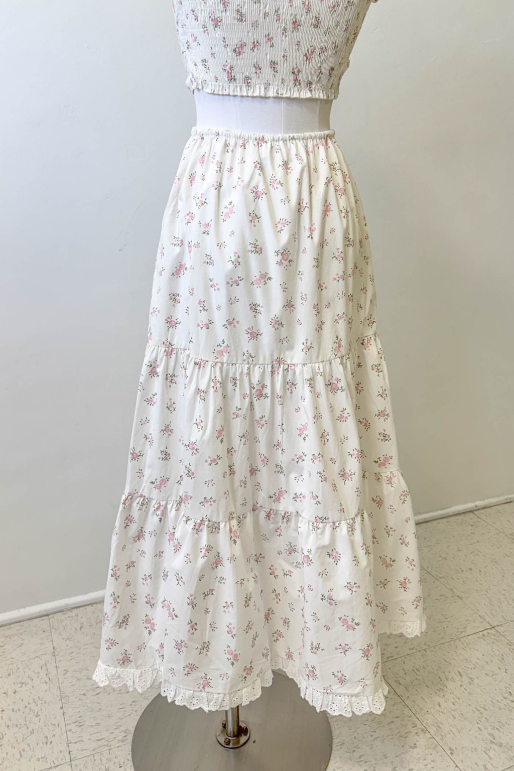 Tiered Floral Maxi Skirt