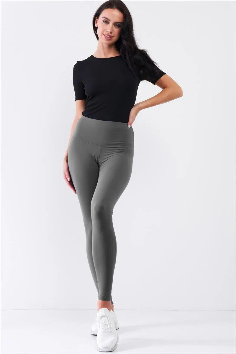Charcoal Blue High-Rise Tight Fit Soft Yoga & Work Out Legging Pants