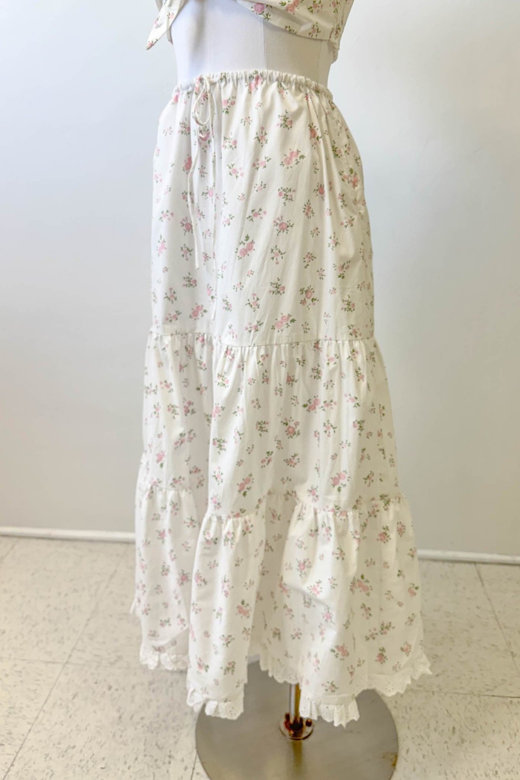 Tiered Floral Maxi Skirt
