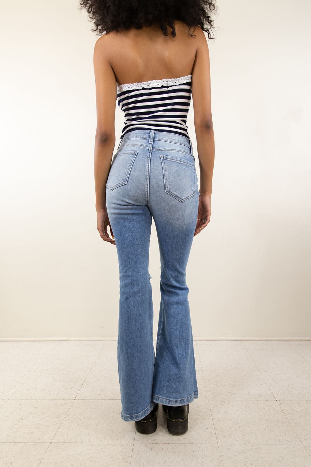 The Olivine Distressed Bootcut Jeans