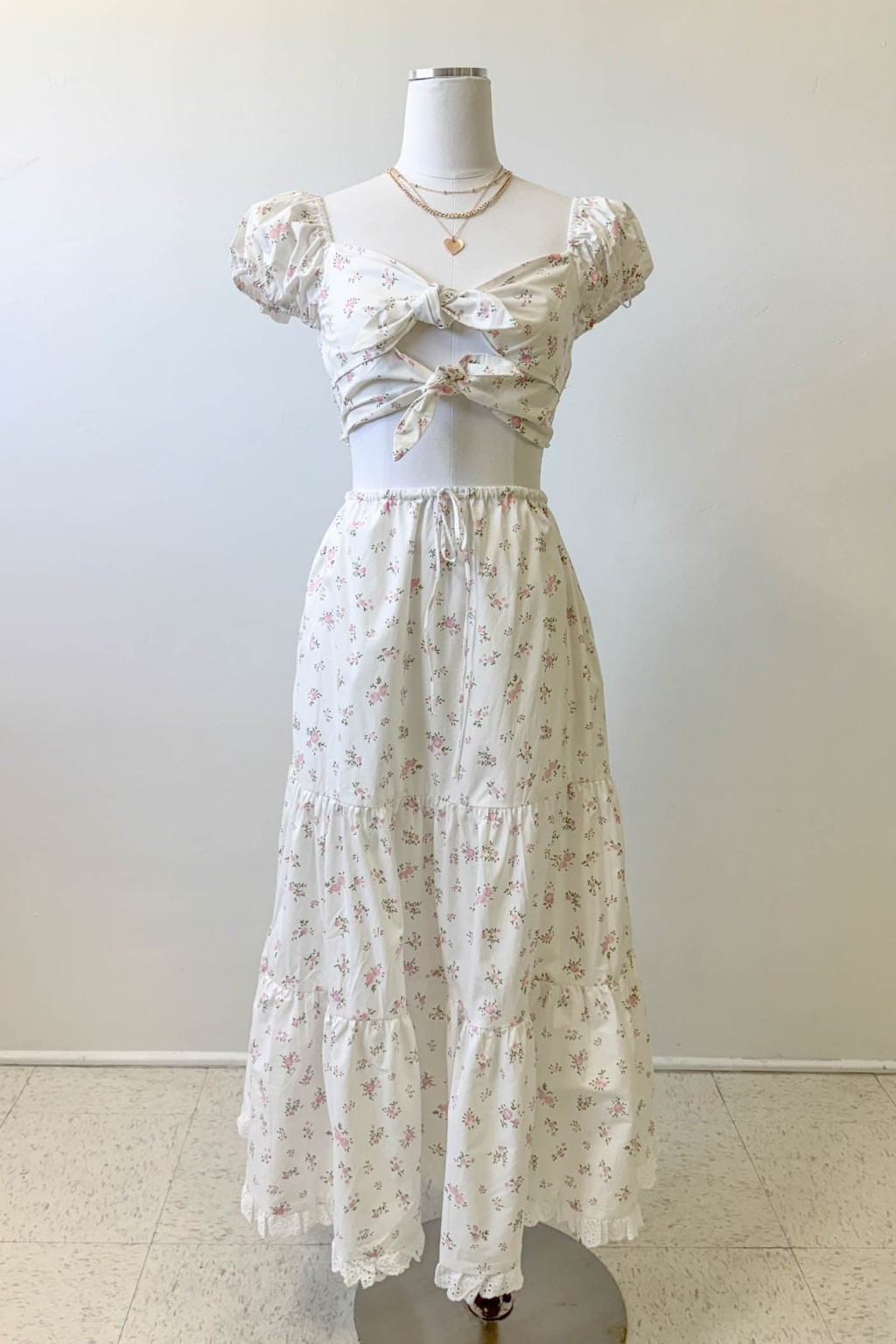 Tiered Floral Maxi Skirt