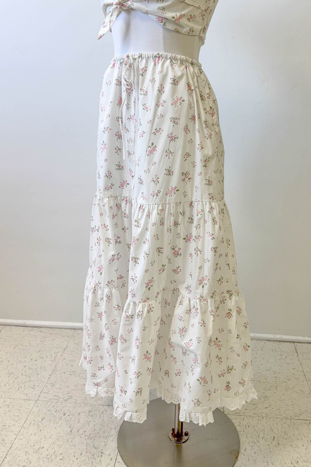 Tiered Floral Maxi Skirt